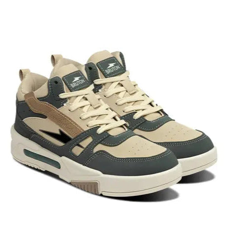 Men’s Chunky Beige & Grey Sneakers – Street Style Comfort Shopeazzy