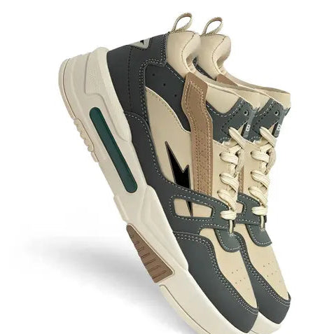 Men’s Chunky Beige & Grey Sneakers – Street Style Comfort Shopeazzy